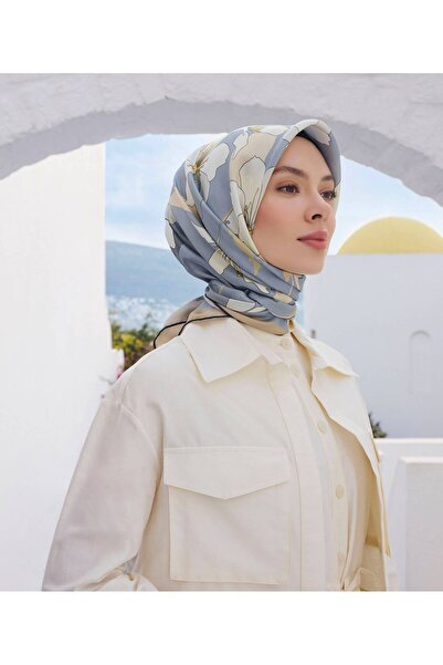 Belli Φουλάρι από καθαρό μετάξι 4100D (Twill Silk) 90 x 90 Εκρού - Λευκό