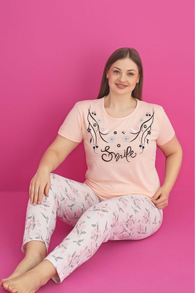 Farya Home X-Dreamy Plus Size Cotton Floral Short Sleeve Pajama Set