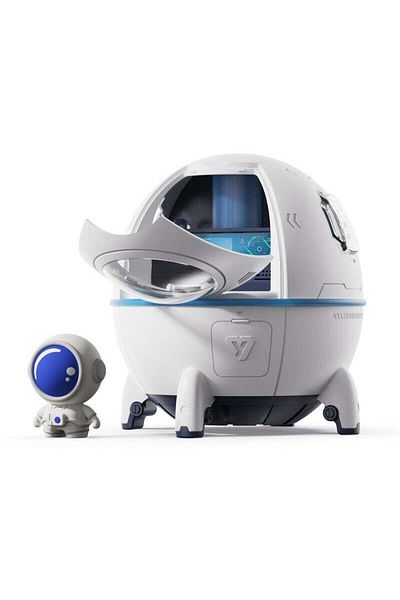 COOYA Portable tabletop humidifier, space capsule shape, 220 ml, dual spray modes, noise reduction, white