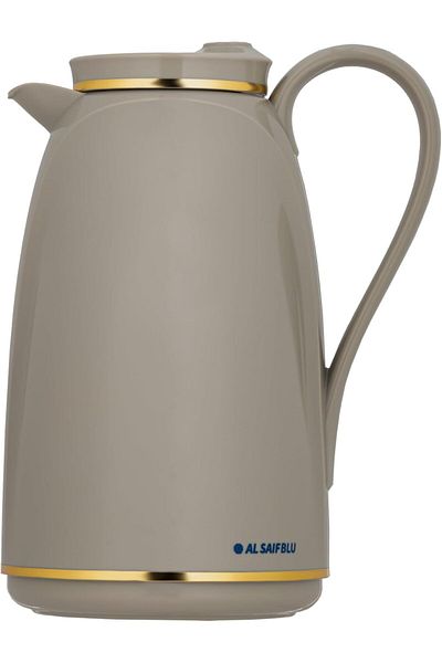 ALSAIF Blu Coffee And Tea Vacuum Flask, Leak-proof And Keeps Drinks Hot, 1l, Dark Grey/gold