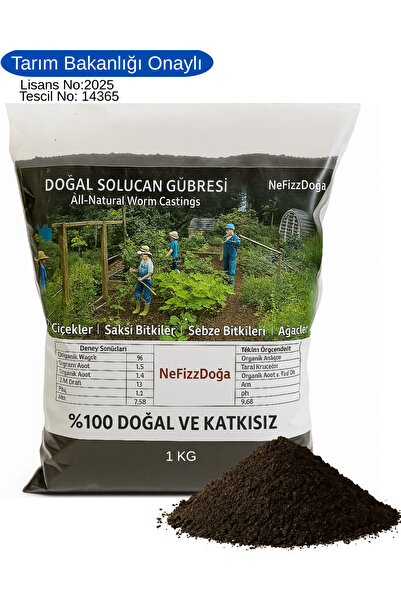NeFizzDoğa %100 Doğal Solucan Gübresi - 1 KG (2 LT)