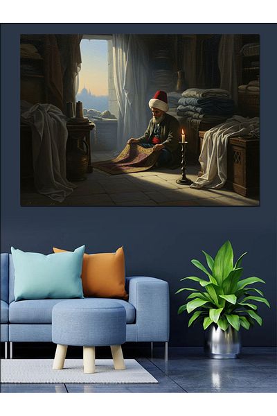Tablomega Weaver Wise Sitting in the Warehouse Decorative Canvas - Mdf Wooden Painting