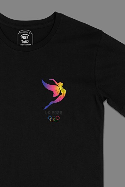 Free Tarz Olympic Logo Pocket Design Black T-Shirt