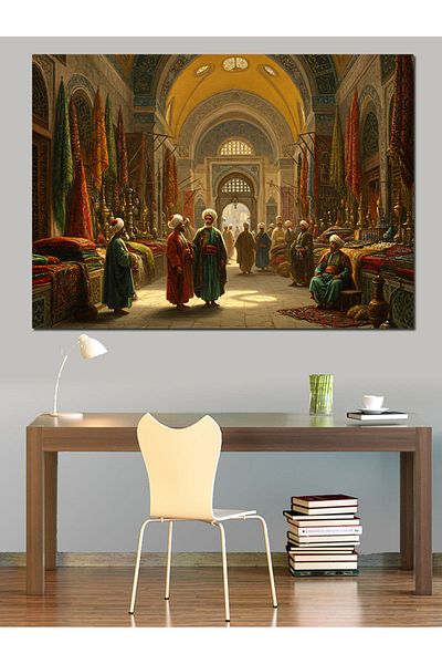 Tablomega Historical Grand Bazar Sellers Decorative Canvas - Mdf Wooden Painting