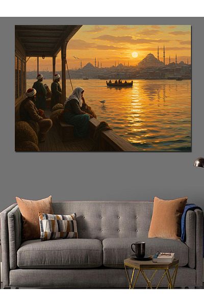 Tablomega Coastal Landscape at Sunset Decorative Canvas - Mdf Wooden Painting