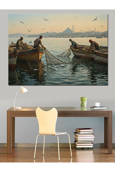 Tablomega Sunrise on Fishing Kayak Decorative Canvas - Mdf Wooden Painting
