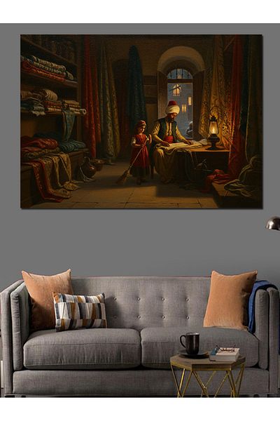 Tablomega Osmanlıda Kumaşçı Decorative Canvas - Mdf Wood Painting