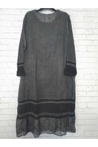 anne moda ankara Πολύ φαρδιά εφαρμογή, Ολόκληρο καλοκαίρι, Βαμβακερό, με επένδυση, 2 τσέπες, μακρυμάνικο, αυθεντικό φόρεμα