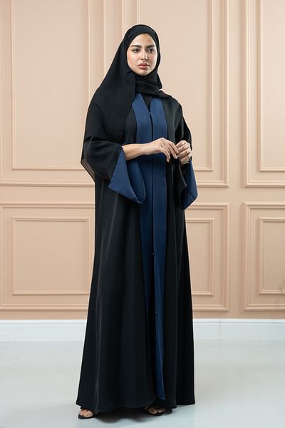 LAVİNİA Lavinia women Front-Colored Abaya Elegant black & blue colour