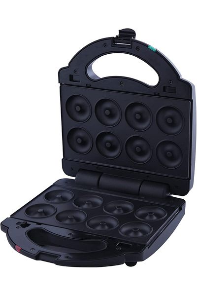 ALSAIF Electric Donuts Maker 2 Slice Small 2 In 1 Donuts, Nuts Maker, Non-stick, 1400w, Black