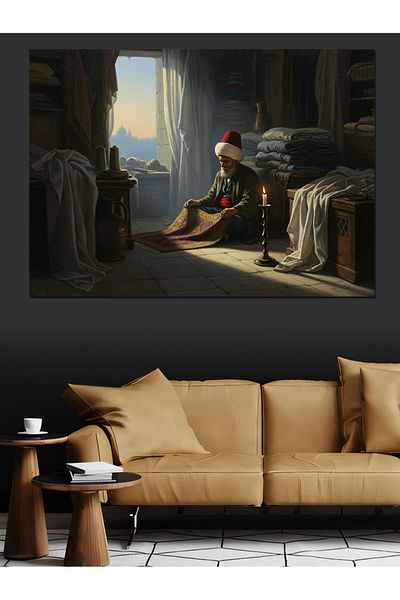 Tablomega Weaver Wise Sitting in the Warehouse Decorative Canvas - Mdf Wooden Painting