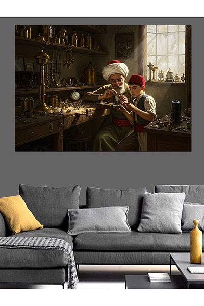Tablomega Watch Repairer Decorative Canvas - Mdf Wooden Table