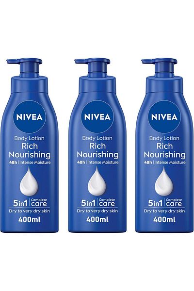 NIVEA Extra Dry Body Lotion, Almond Oil & Vitamin E, 3 400 ml