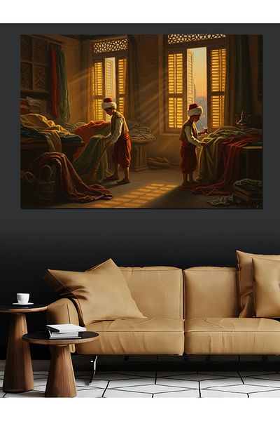 Tablomega Osmanlıda Kumaşçı Decorative Canvas - Mdf Wood Painting