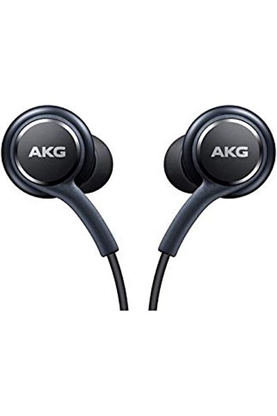 AKG سماعات أذن مع ميكروفون لهاتف سامسونج جالاكسي S8/S8+، لون أسود
