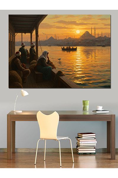 Tablomega Coastal Landscape at Sunset Decorative Canvas - Mdf Wooden Painting