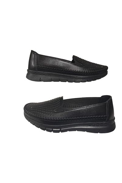 Ayzen Women's Black Stoned Orthopedic Sole Daily Stylish Shoes