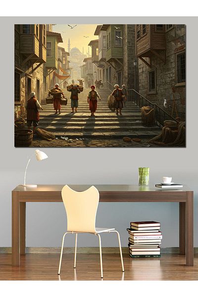 Tablomega Stone Street Daylight Decorative Canvas - Mdf Wooden Painting