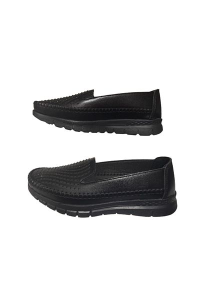 Ayzen Women's Black Stoned Orthopedic Sole Daily Stylish Shoes