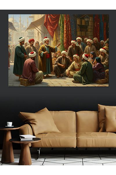Tablomega Divanda Deep Chat of the Wise Decorative Canvas - Mdf Wooden Painting