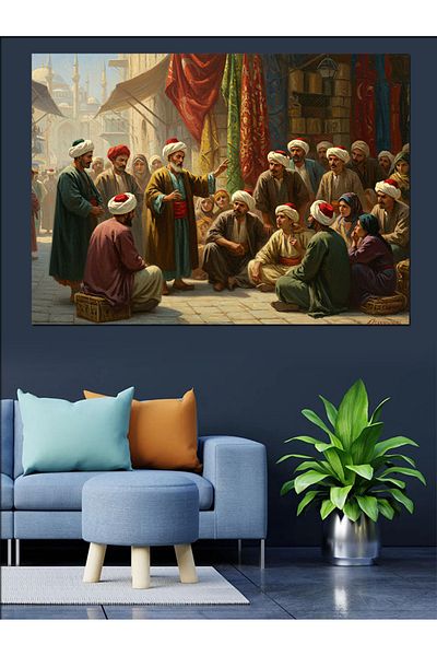 Tablomega Divanda Deep Chat of the Wise Decorative Canvas - Mdf Wooden Painting