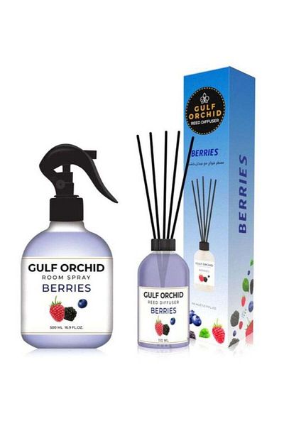 Gulf Orchid Golf Orchid Air Freshener + Reed Diffuser with Raspberry Scent 500 ml + 110 ml