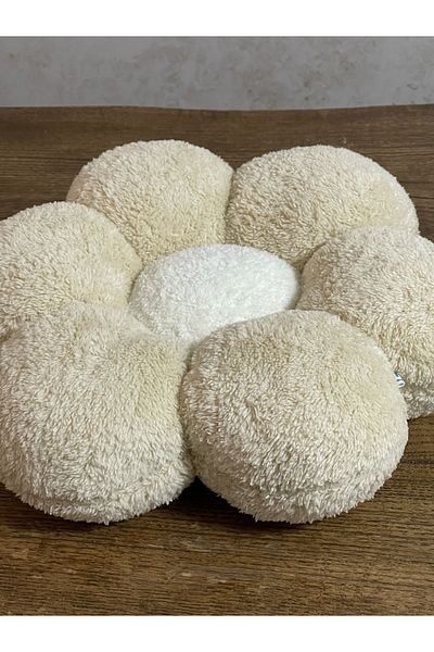 happyteks Плюшена възглавница Декоративна възглавница Дейзи Мляко Кафе Дизайн на възглавница