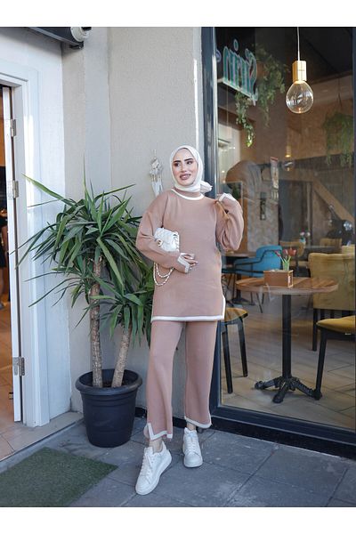 SAHRA BUTİK Sahra Butik - Slitched Knitwear Biscuit Set