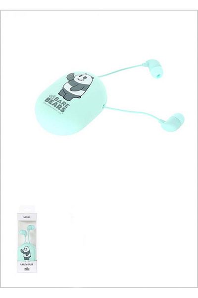 Miniso We Bare Bears Panda Wired Earphone with Silicone Case
