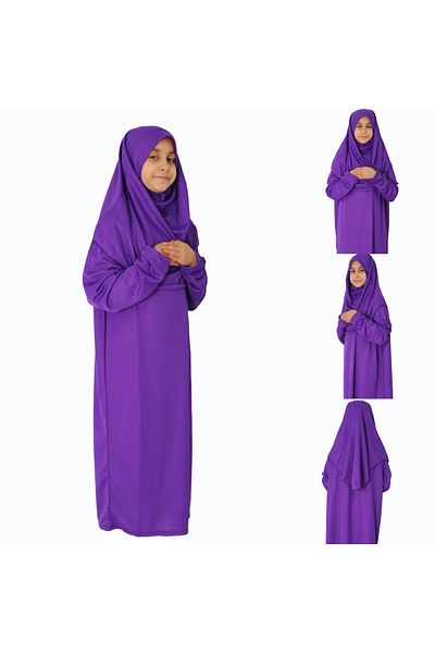 ZEHRANAZ NAMAZ ELBİSESİ Purple Light Menye Zipperless Prayer Dress