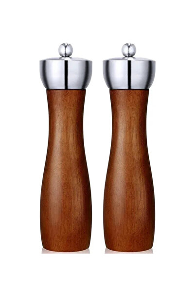 Kitchen Design Lab Akasya Komple Ahşap Tuz Karabiber Değirmeni Baharat Öğütüc...