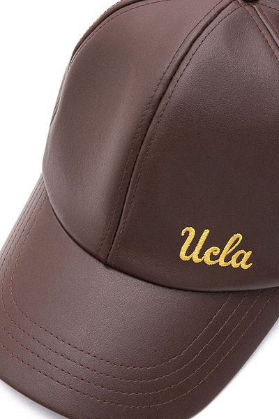UCLA Șapcă de baseball maro DAMIAN din piele artificială - pălărie unisex