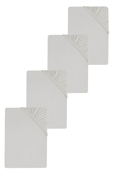 COTENCONCEPT 4 Plain Cotton Single Sheets 80 X 200 X 30 cm Elastic Combed Cotton Sheets