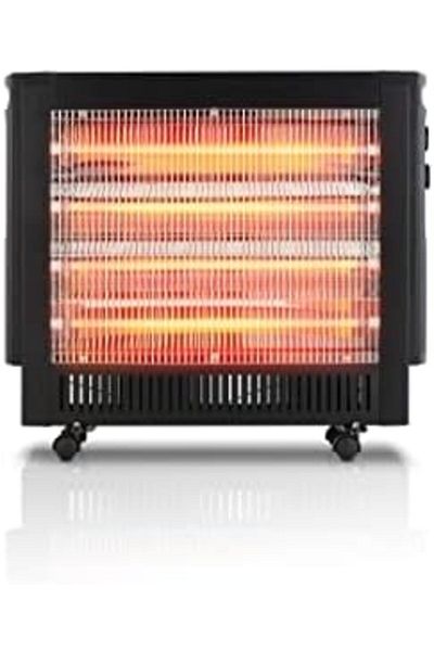 ALSAIF Electric Heater, 4 Quartz Heater Elements, 2 Switches With 4 Flexible Heat Settings, 2000w, Black