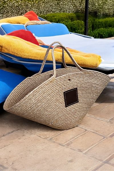 Bohemahomedecor Ψάθινη casual τσάντα παραλίας μεγάλου μεγέθους Τσάντα για ψώνια