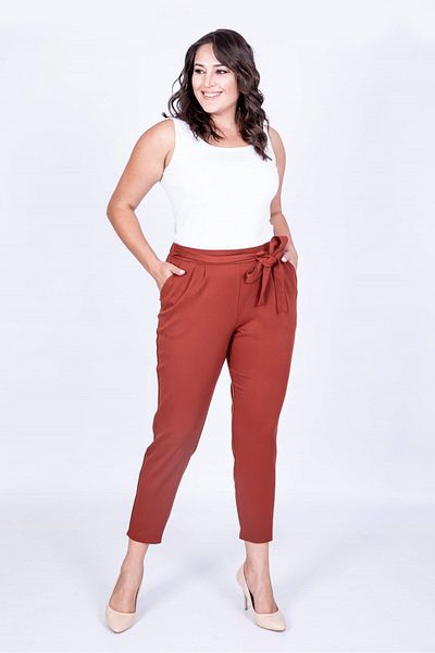 MYLİNE Belt Detailed Carrot Trousers
