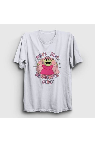Presmono Λευκό Peepo με Unisex Γυναικείο Μπλουζάκι Nanalan που είναι αυτό το υπέροχο κορίτσι