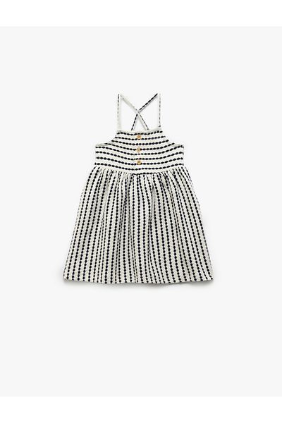 Koton Button detail thin strappy dress.