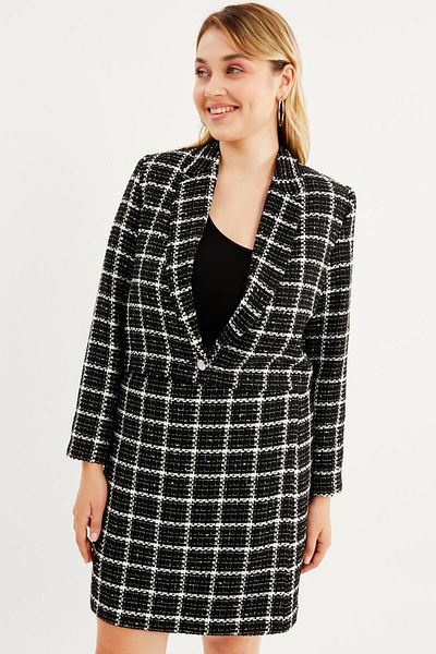 MYLİNE Lined Blazer Tweed Jacket