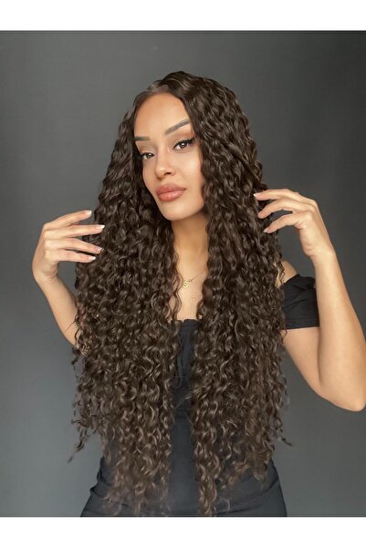 Suzan Peruk Tül Peruk Afro Dalgaya Sahip Her başa uyumlu Suzan peruk Sabit Ay...