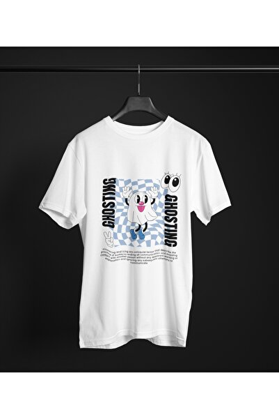 Butik Men/Women Ghosting Transfer Printed Round Neck Short Sleeve Tee