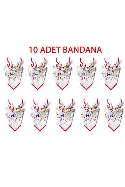 TUA Pack of 10 23 April Themed Pattern Bandana/Scarf