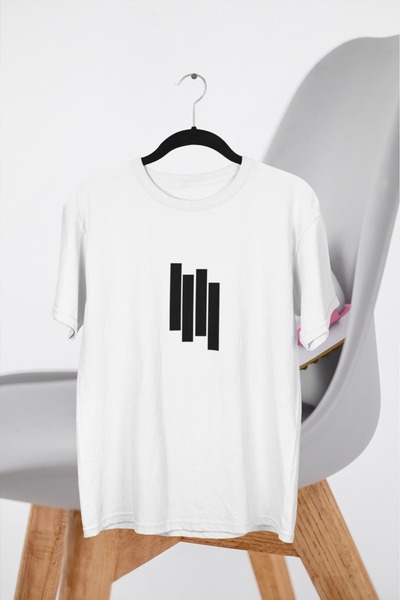 Butik Men/Women's Striped Transfer Printed Round Neck Short Sleeve T-Shirt