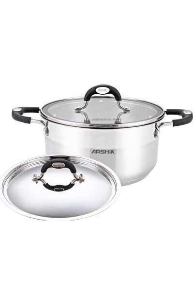 Arshia High-quality Stainless Steel Cookware Set With Two Lids. 12 Pieces.