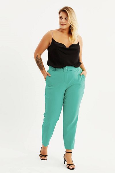 MYLİNE Belted Classic Trousers with Pocket Detail