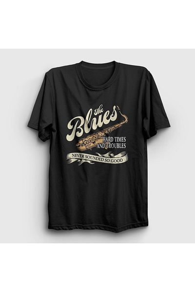 Presmono Μπλουζάκι Unisex Μαύρο Hard Times Music Blues 532028 ττ