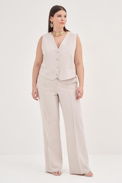 MYLİNE Linen Straight Cut Classic Trousers