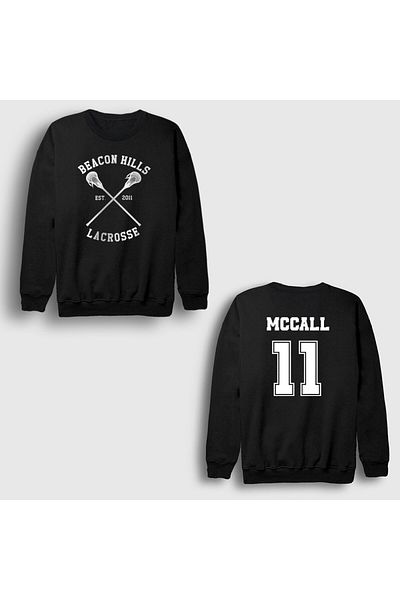 Presmono Унисекс черен суитшърт с щампа на гърба Scott Mccall Series 530940tt
