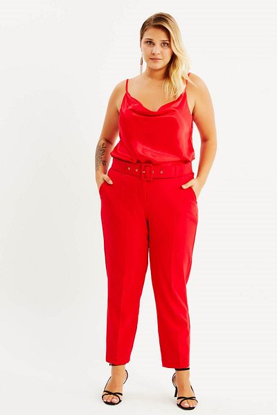 MYLİNE Belted Classic Trousers with Pocket Detail