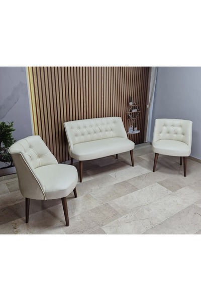 Azra Aksesuar Deri Çay Seti Koltuk Takımı - Bekleme Salonu - Cafe Mobilya - O...